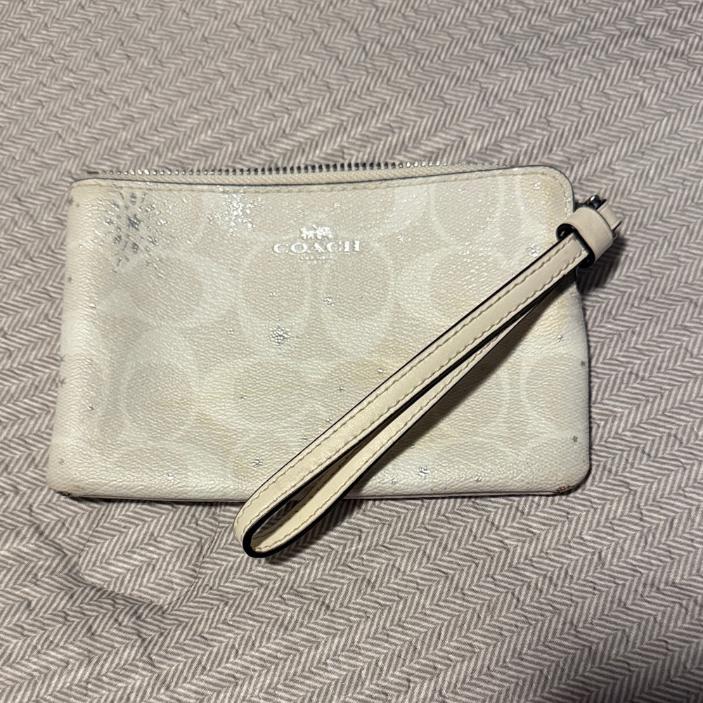 Coach Ivory Wristlet with Strap